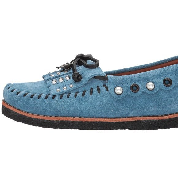 NEW COACH Roccasin Slipon Sued Chambray Flats - Picture 7 of 9